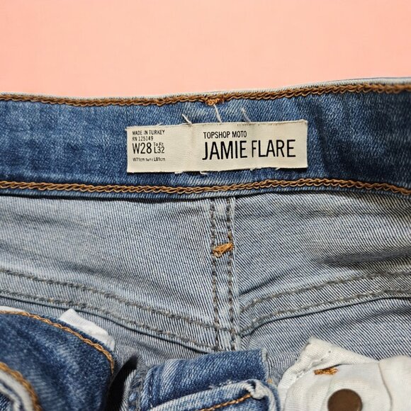 Topshop Womens Jamie Jeans 28 US 6 Stretch Mid Rise Flare Denim - Picture 5 of 5